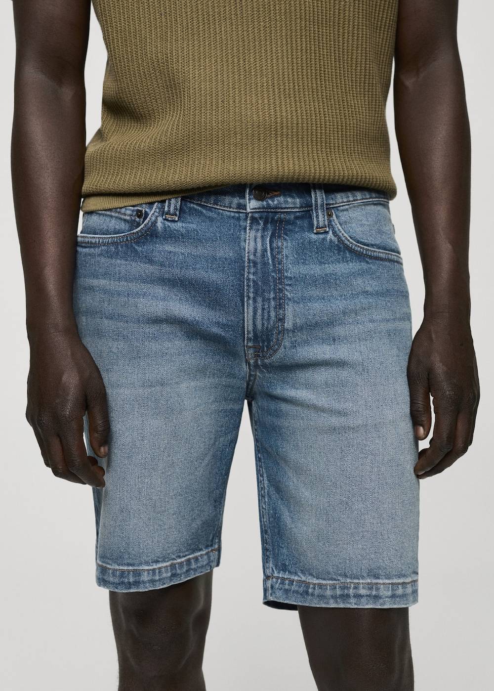 Mango Regular Fit-Bermudashorts aus Jeans Kostenlose Rückgabe