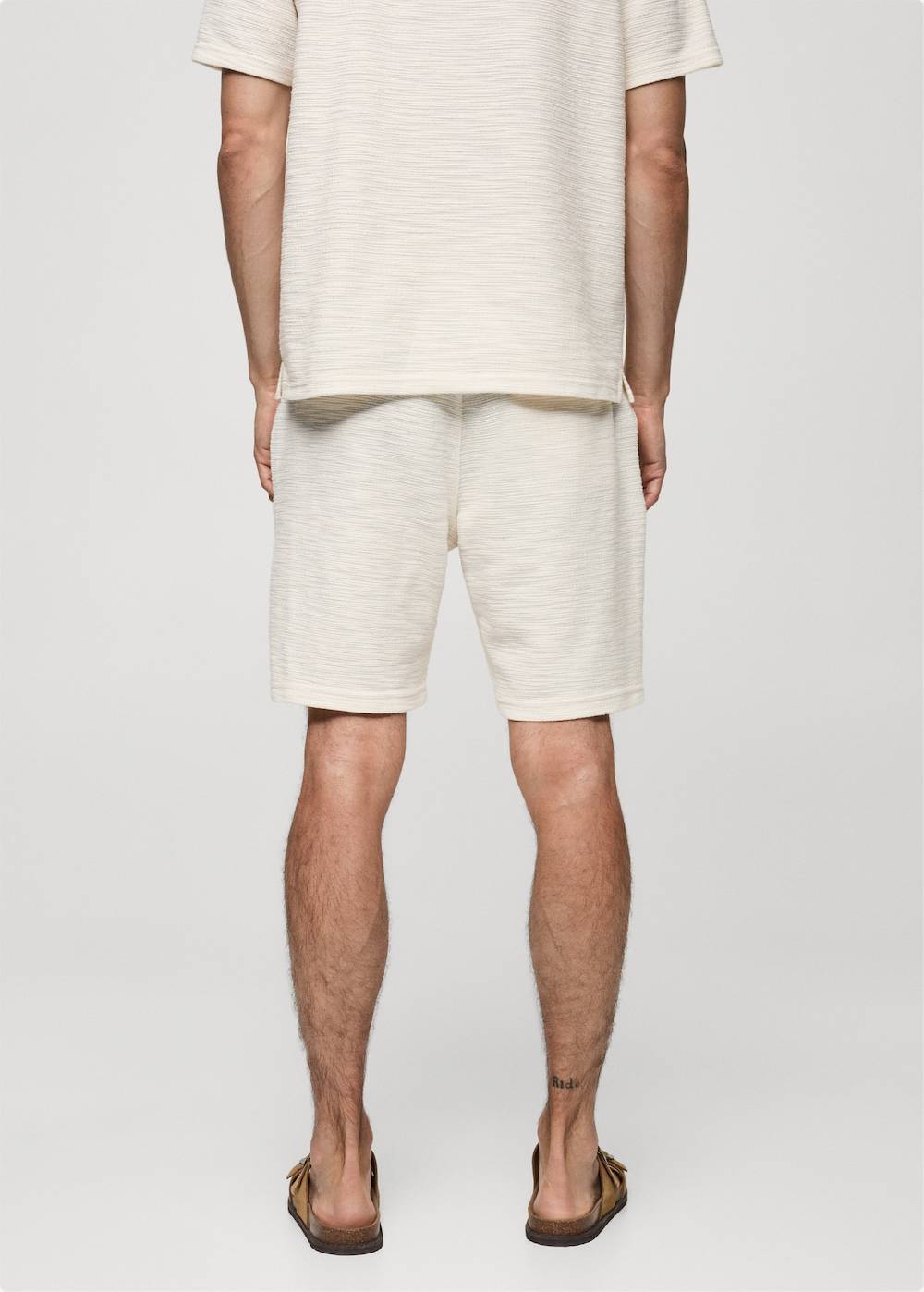 Mango Strukturierte Bermudashorts aus Baumwolle mit Kordelzug Begrenzte Freigabe