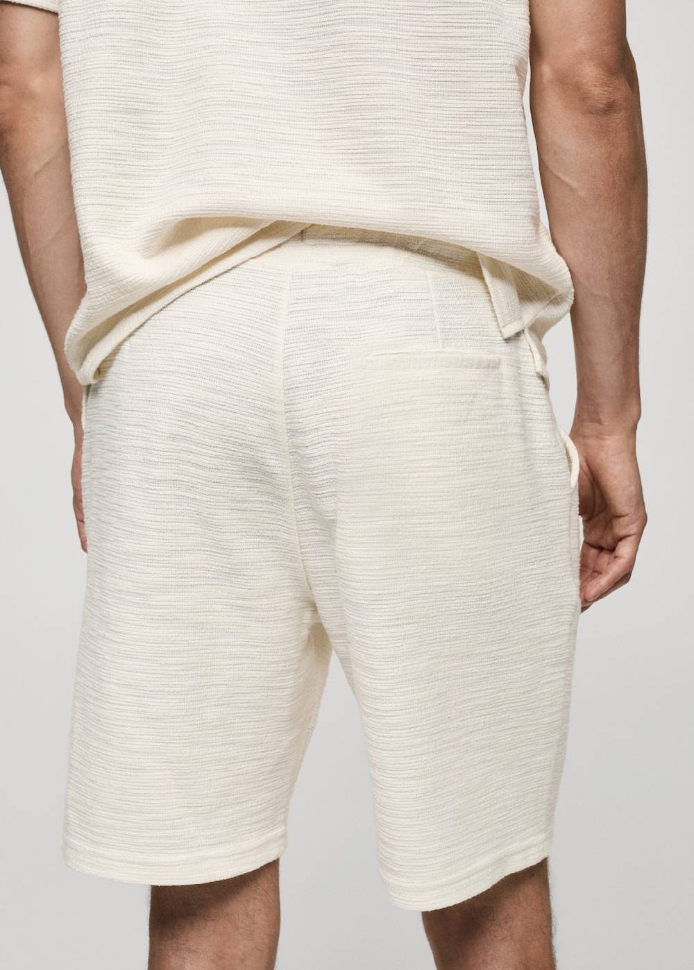 Mango Strukturierte Bermudashorts aus Baumwolle mit Kordelzug Begrenzte Freigabe