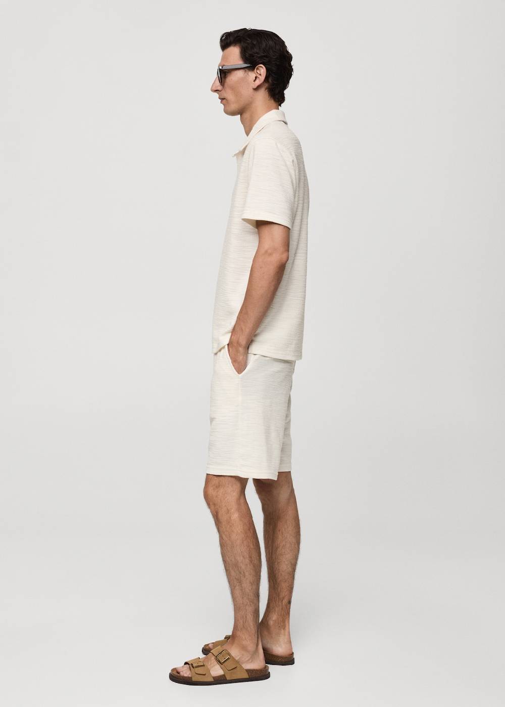 Mango Strukturierte Bermudashorts aus Baumwolle mit Kordelzug Begrenzte Freigabe