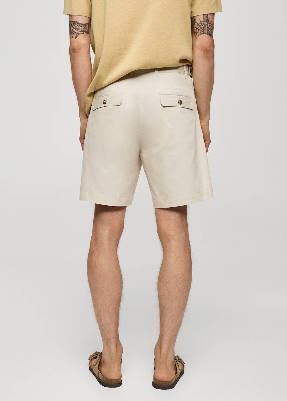 Mango Bermudashorts aus 100 % Baumwolle mit Fischgratmuster JETZT KAUFEN