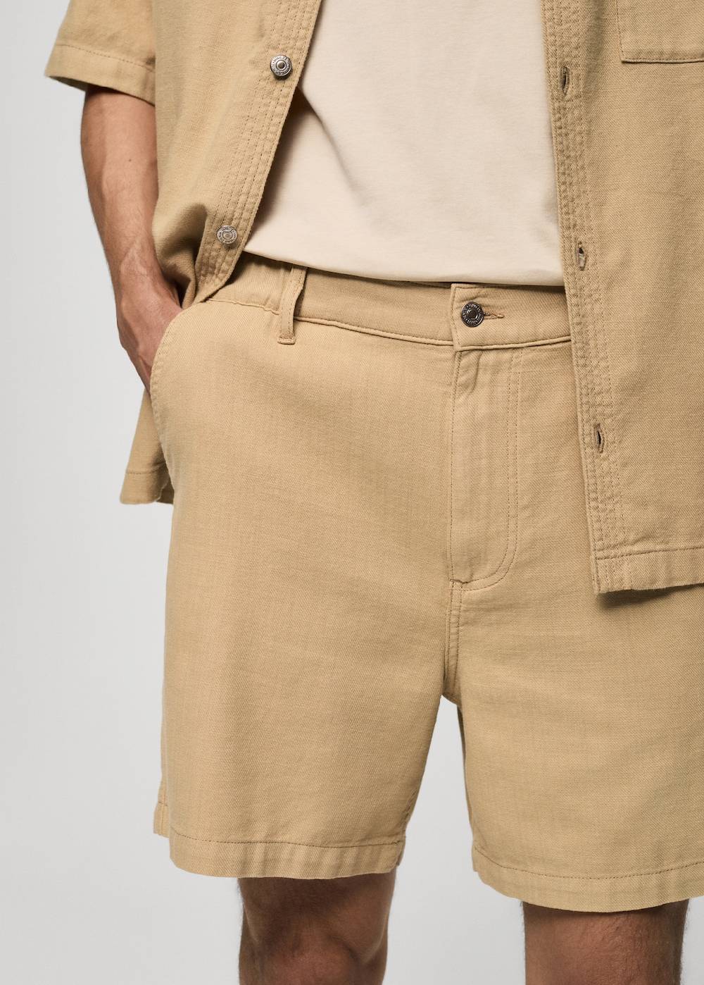 Mango Baumwoll-Bermudashorts mit Taschen Zeitbegrenzte Promotion