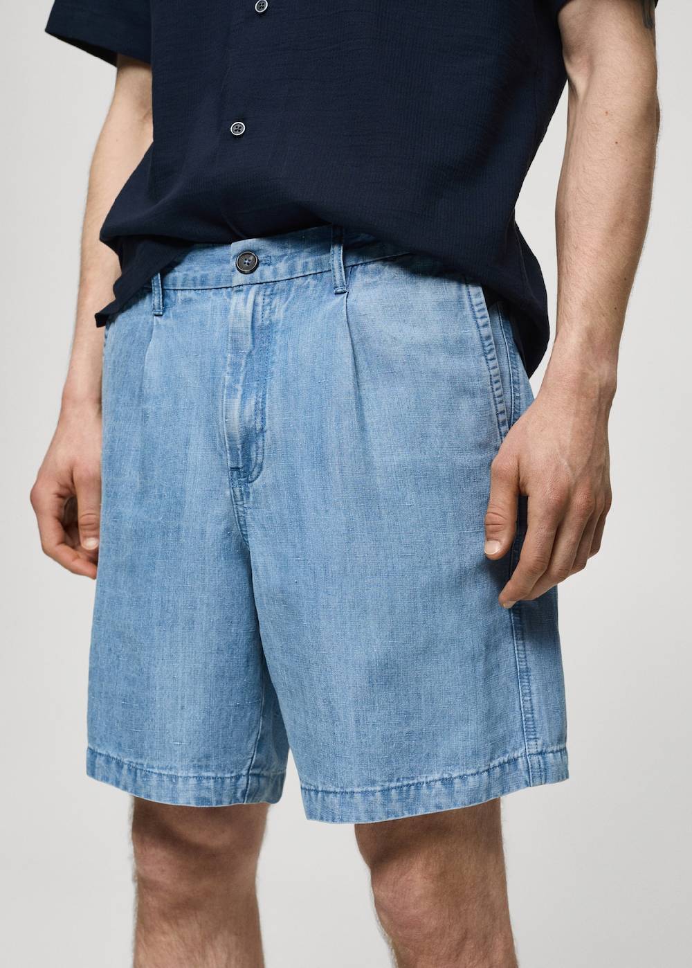 Mango Bundfalten-Bermudashorts aus Hanf mit Lyocell Bis zu 60% Rabatt