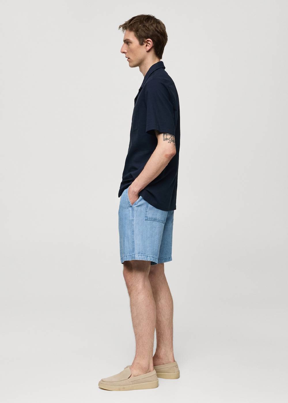 Mango Bundfalten-Bermudashorts aus Hanf mit Lyocell Bis zu 60% Rabatt