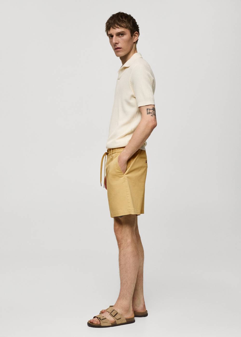 Mango Baumwoll-Bermudashorts mit Kordelzug Auslauf
