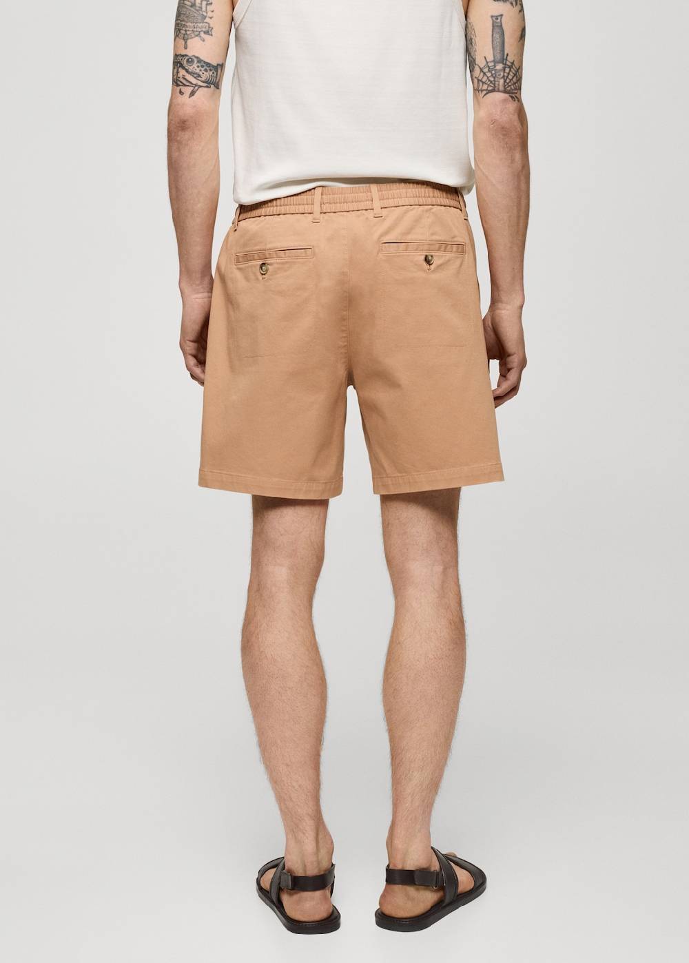 Mango Baumwoll-Bermudashorts mit Kordelzug Verkauf