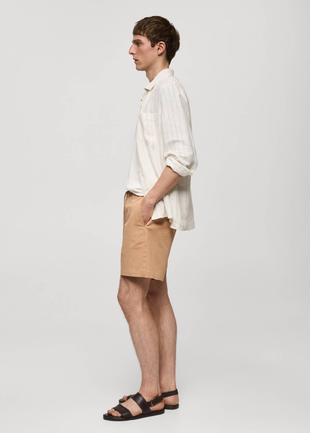 Mango Baumwoll-Bermudashorts mit Kordelzug Verkauf