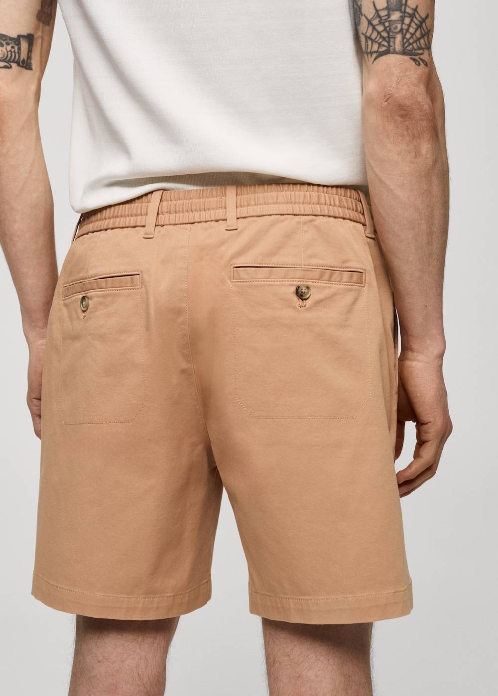 Mango Baumwoll-Bermudashorts mit Kordelzug Verkauf