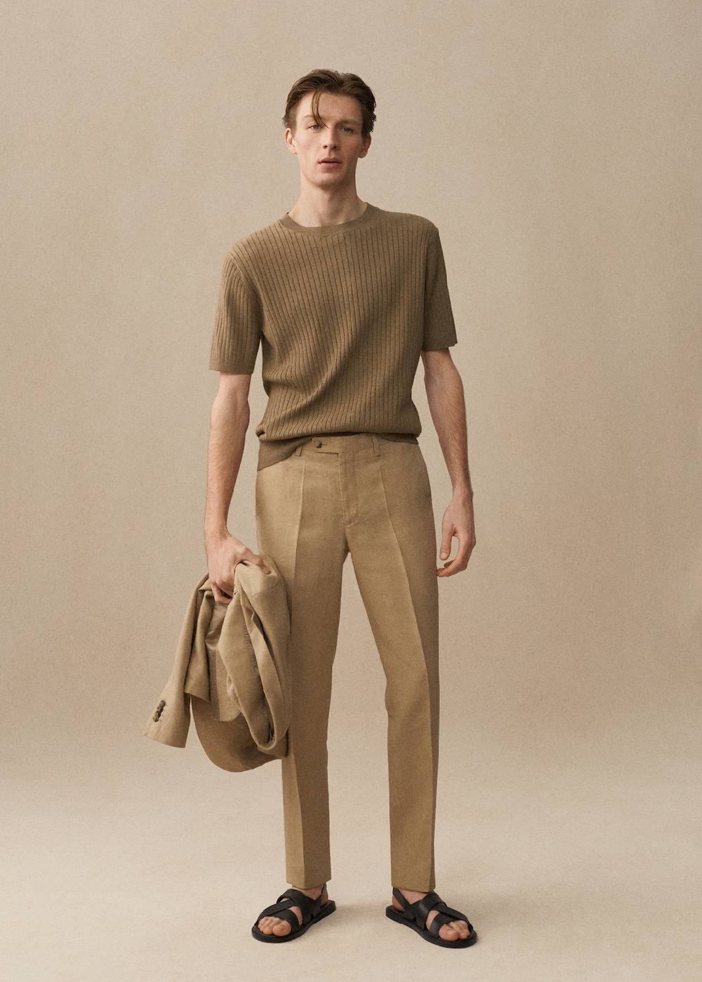 Mango Slim-Fit-Anzughose aus 100 % Leinen im Angebot