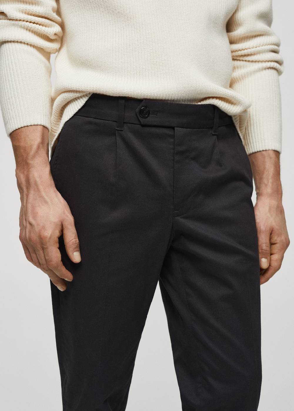 Mango Slim Fit-Bundfaltenhose aus Baumwolle Kostenloser Versand