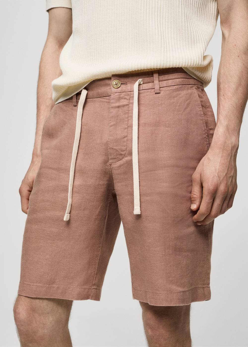 Mango Bermudashorts aus 100 % Leinen mit Kordel Rabatt