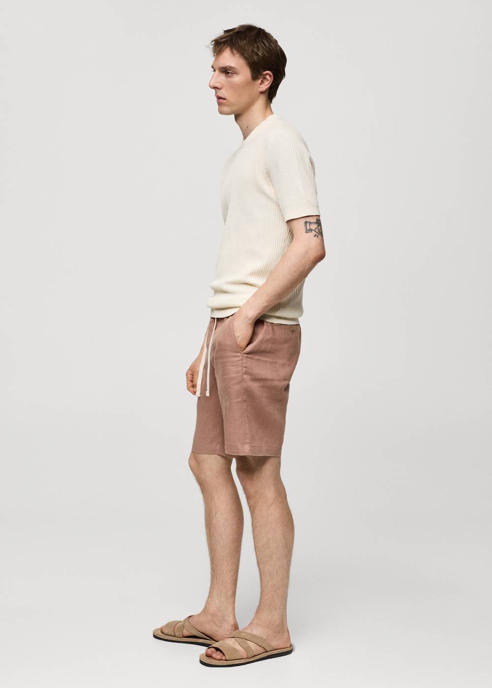 Mango Bermudashorts aus 100 % Leinen mit Kordel Rabatt