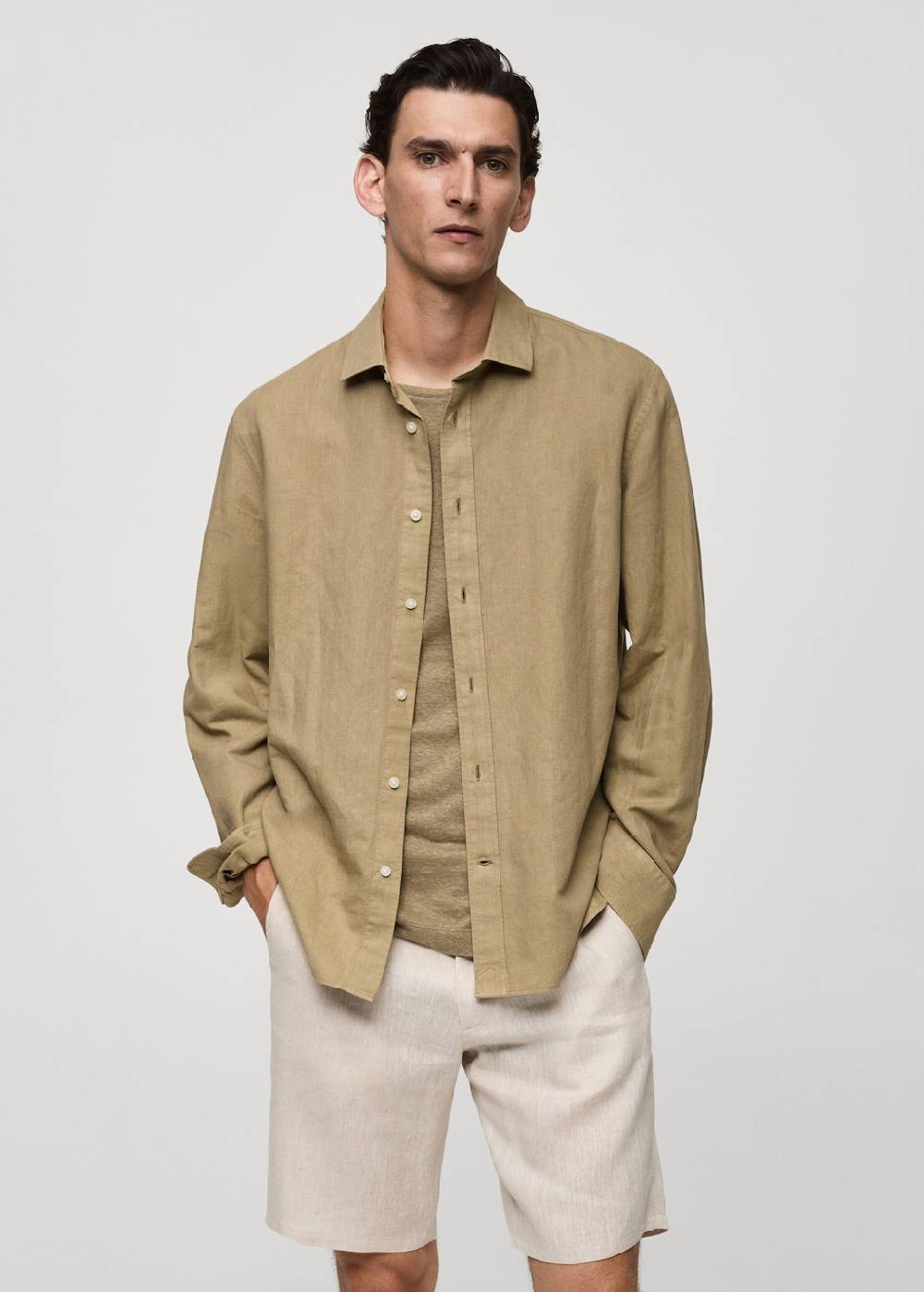 Mango Classic Fit-Leinenhemd Versandkostenfrei