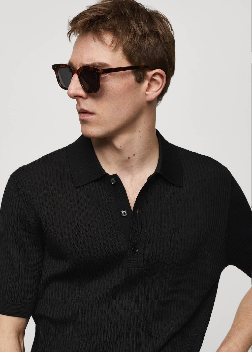 Mango Strick-Poloshirt aus Baumwolle Großer Ausverkauf