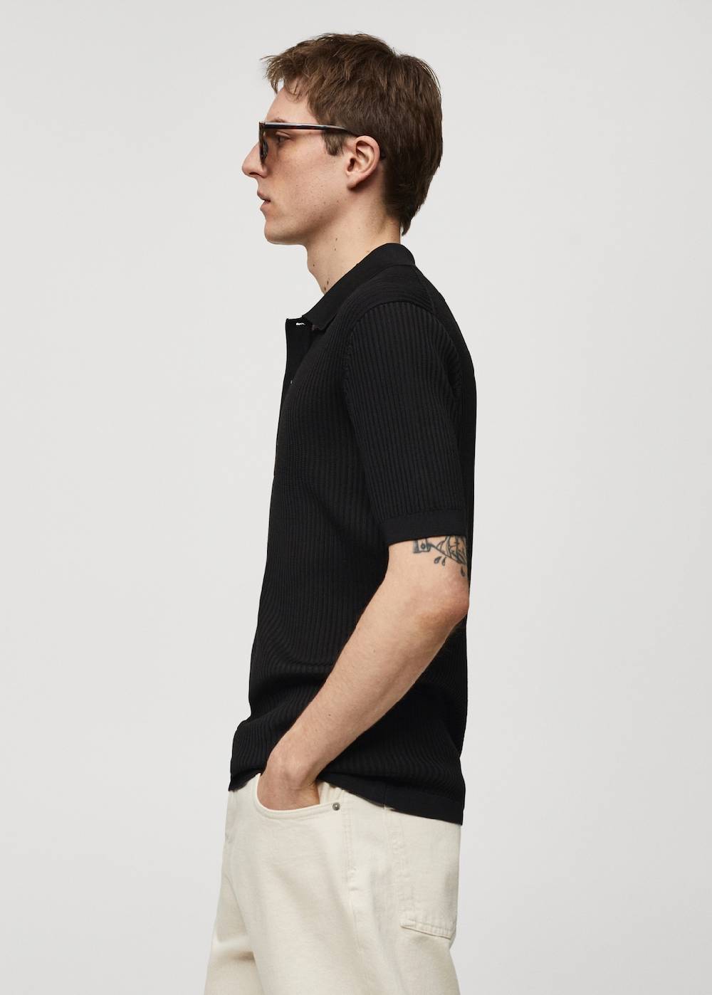 Mango Strick-Poloshirt aus Baumwolle Großer Ausverkauf