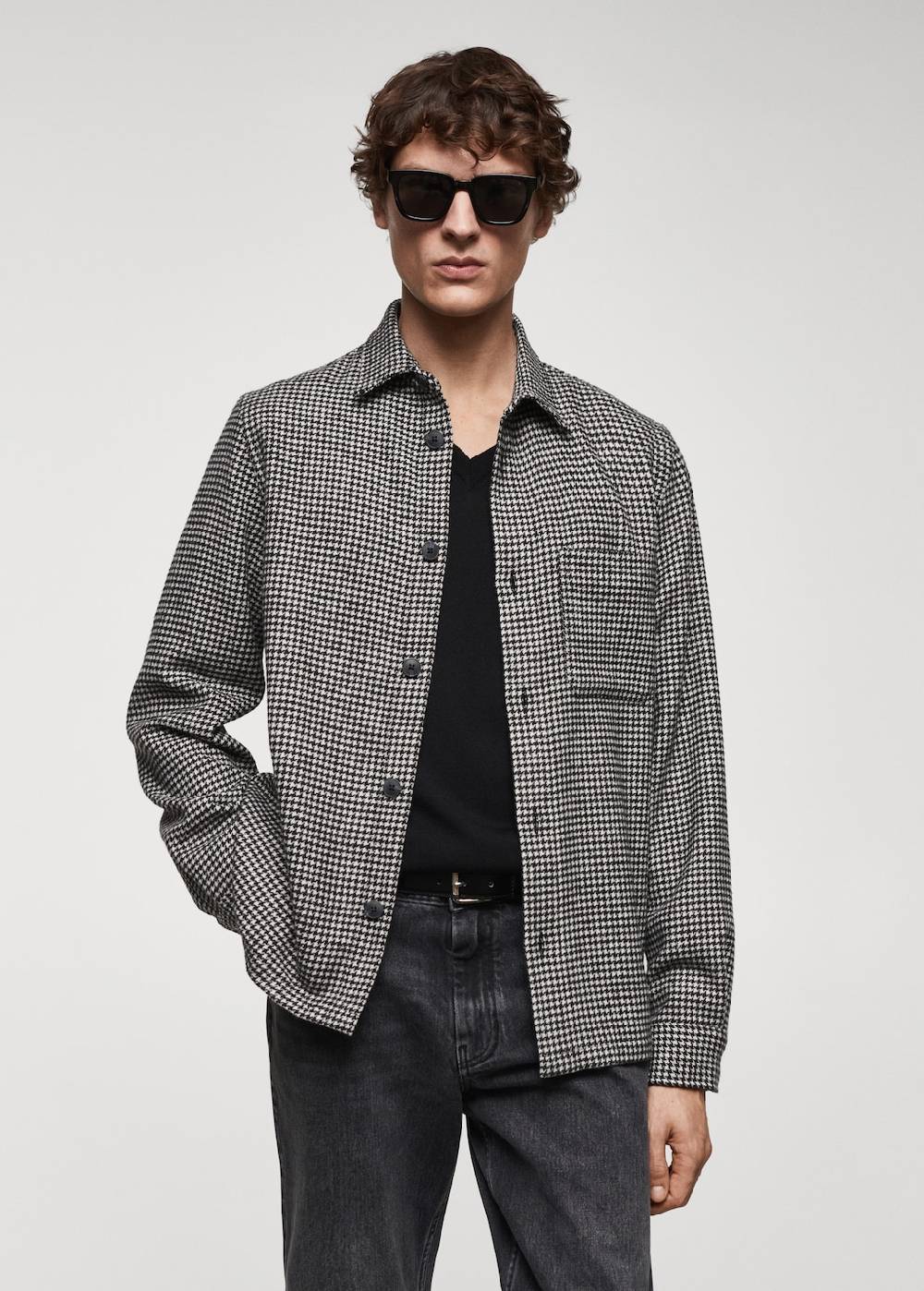 Mango Overshirt mit Hahnentrittmuster Vatertagsangebot