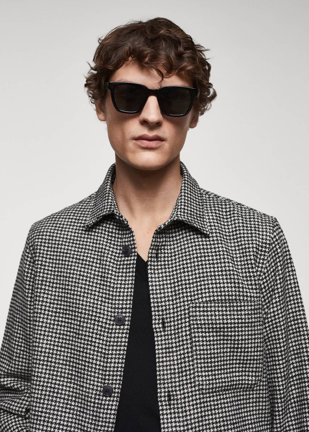 Mango Overshirt mit Hahnentrittmuster Vatertagsangebot