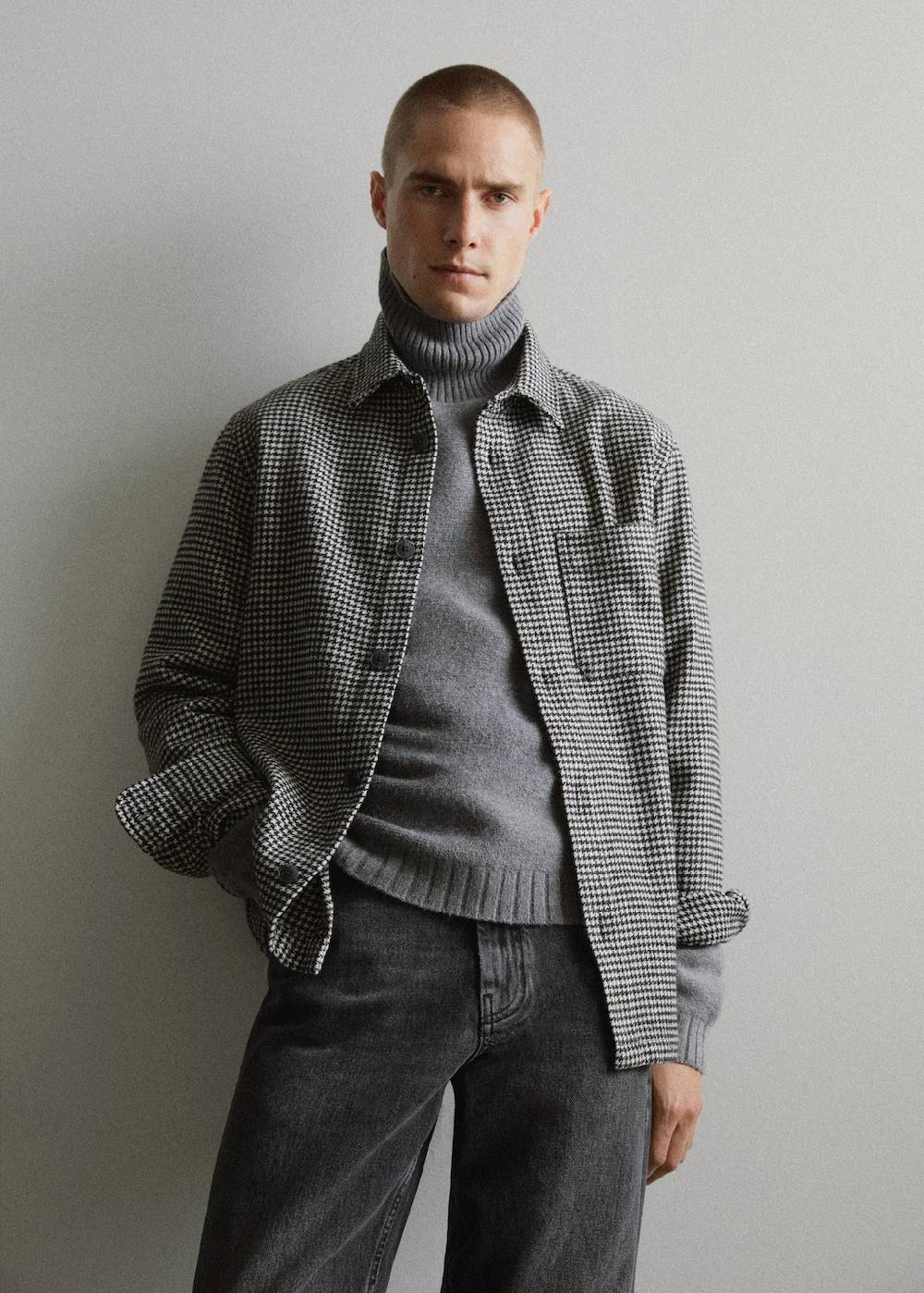 Mango Overshirt mit Hahnentrittmuster Vatertagsangebot