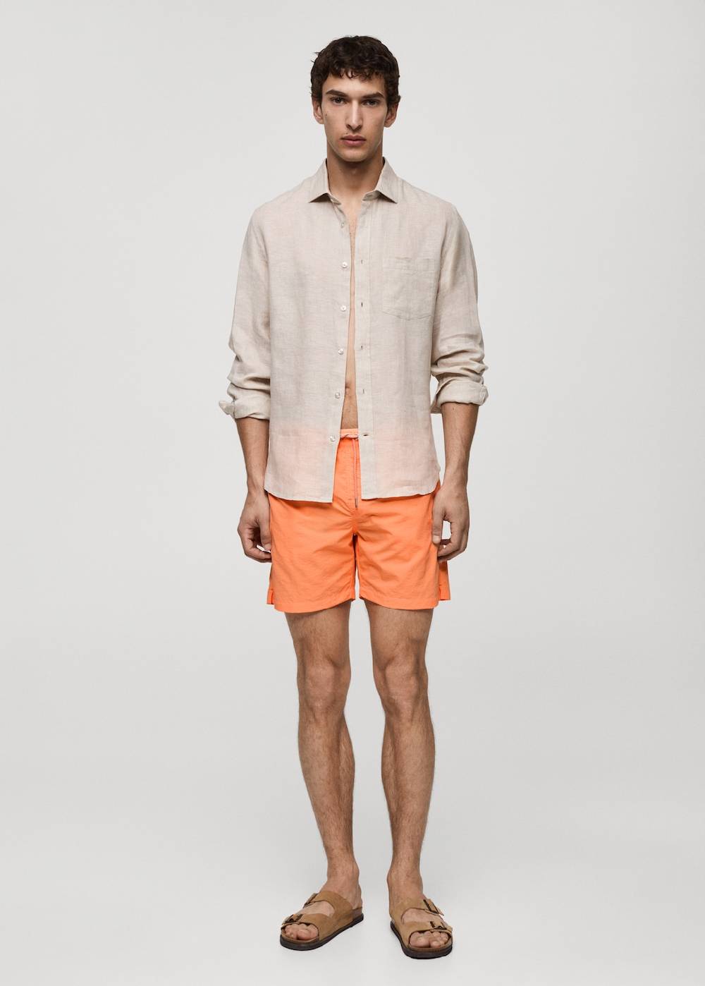 Mango Einfarbige Badeshorts mit Kordelzug Valentinstagsangebot