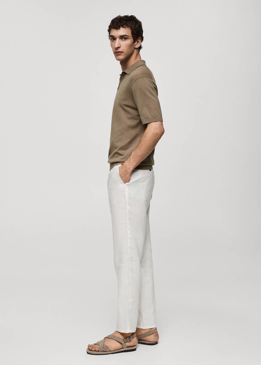 Mango Strick-Poloshirt aus 100 % Baumwolle Lagerräumung