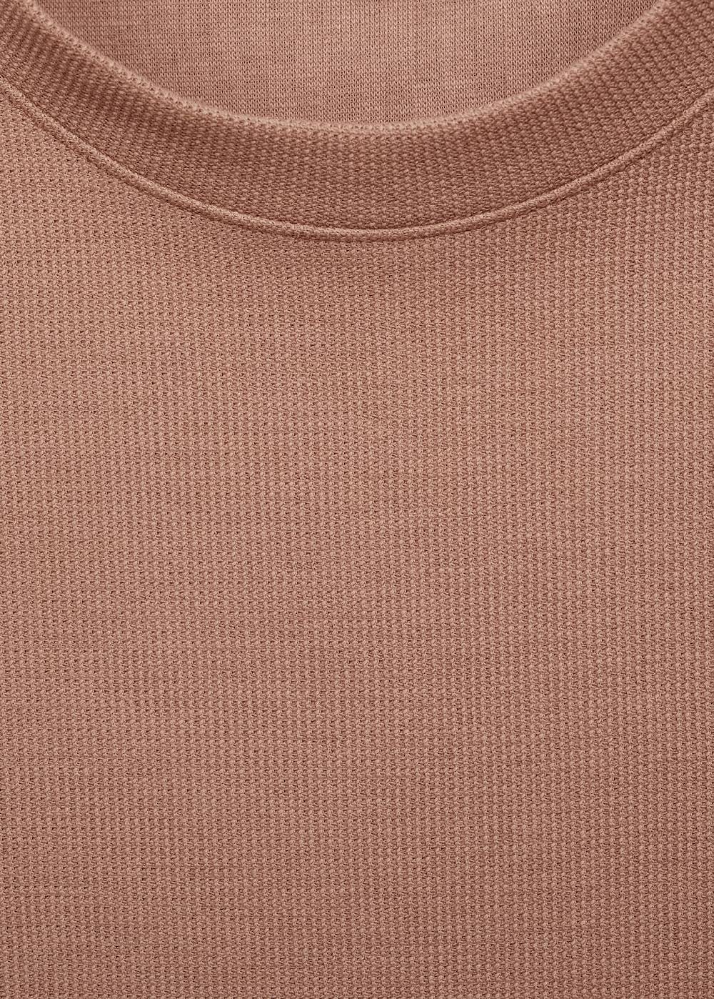 Mango Strukturiertes Regular-Fit-T-Shirt Heißer Verkauf
