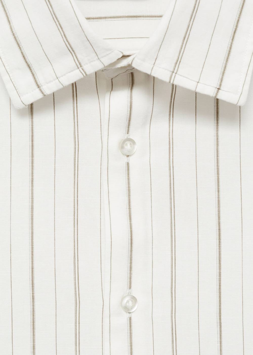 Mango Gestreiftes Regular-Fit-Hemd aus Leinen mit Baumwolle Online Outlet