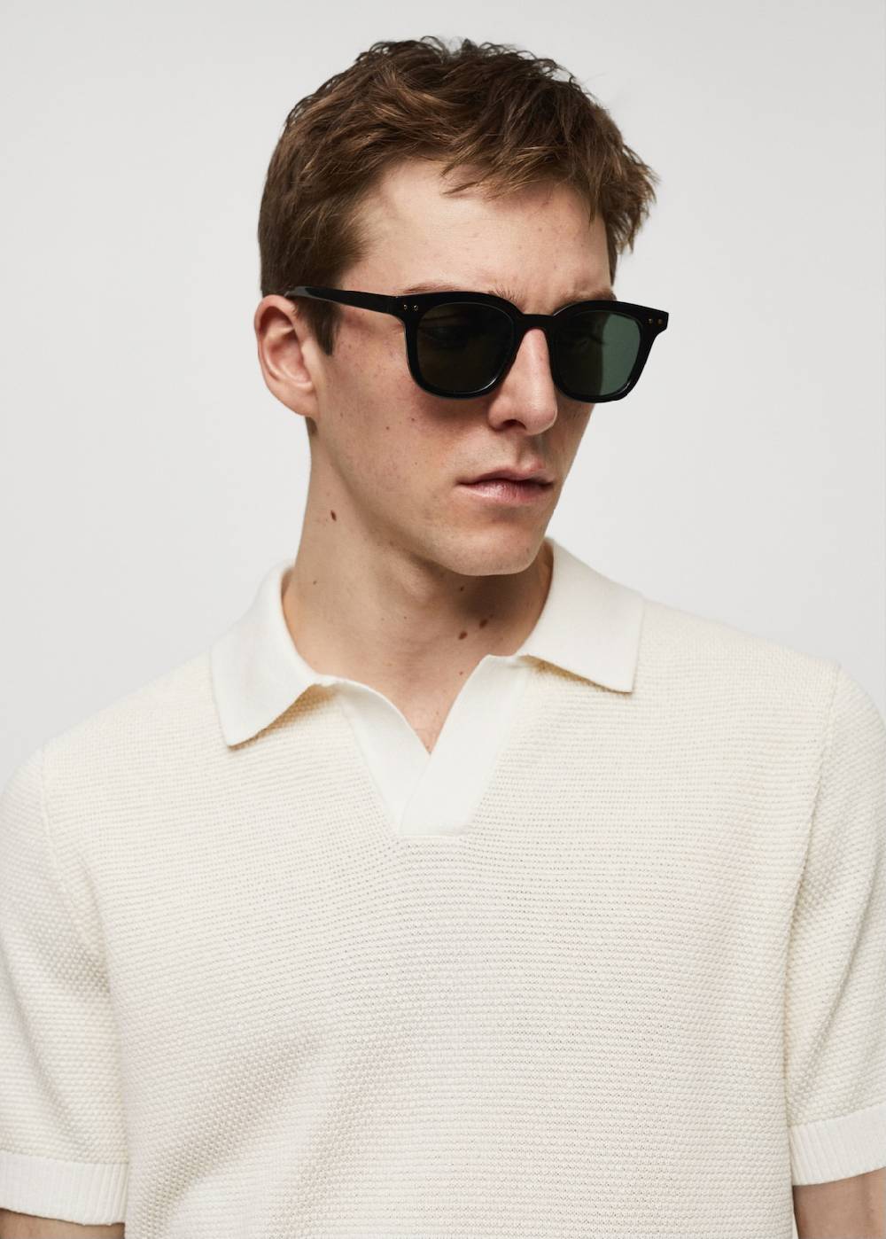Mango Strukturiertes Strick-Poloshirt Zeitlich begrenztes Angebot