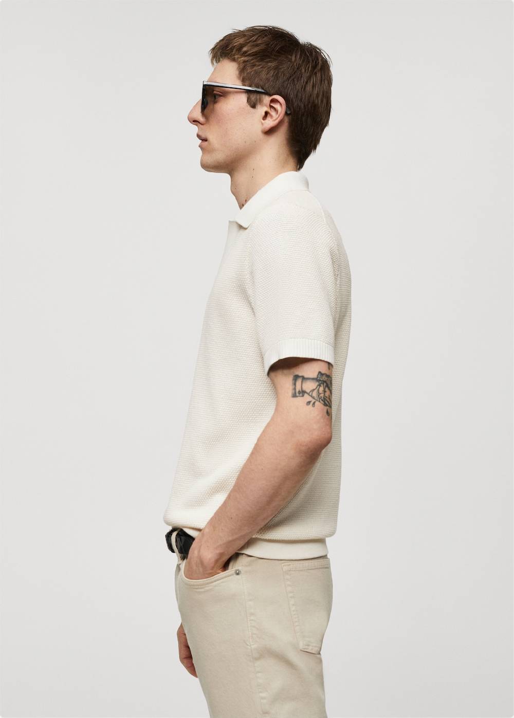 Mango Strukturiertes Strick-Poloshirt Zeitlich begrenztes Angebot