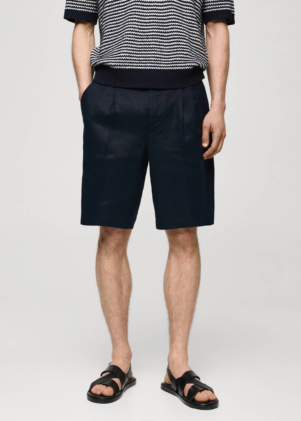 Mango Bundfalten-Bermudashorts aus 100 % Leinen Exklusive Angebote