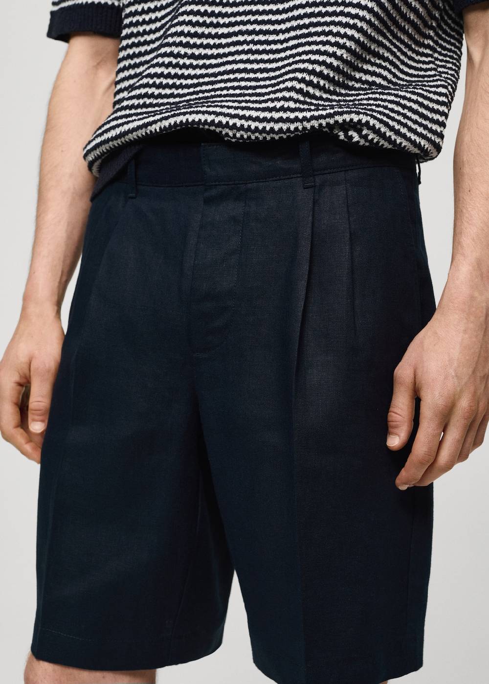 Mango Bundfalten-Bermudashorts aus 100 % Leinen Exklusive Angebote