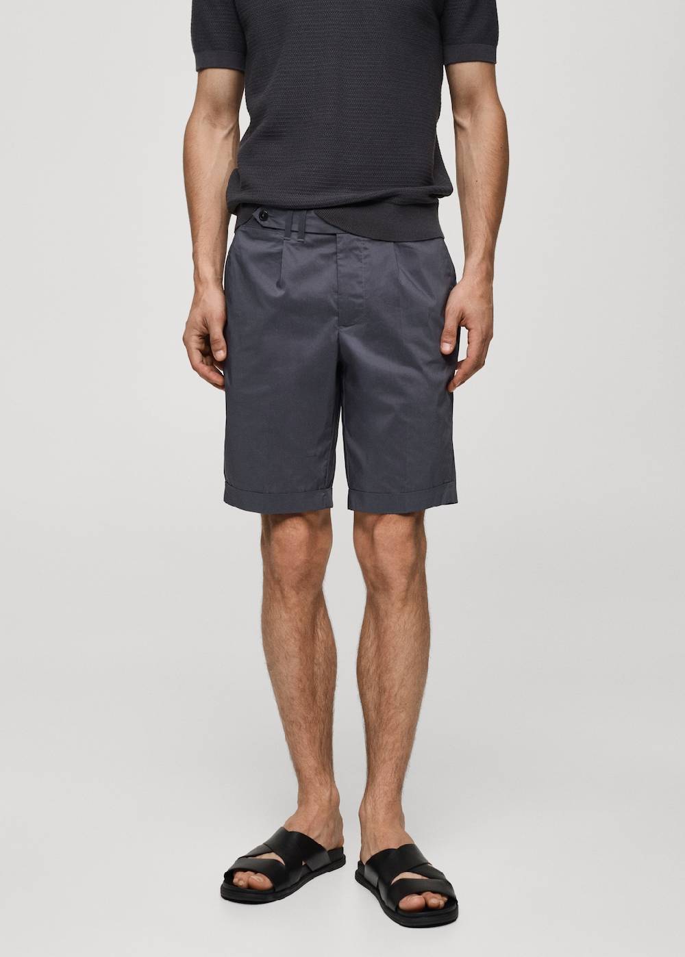 Mango Bermudashorts aus Baumwolle mit Bundfalten Blitzangebot