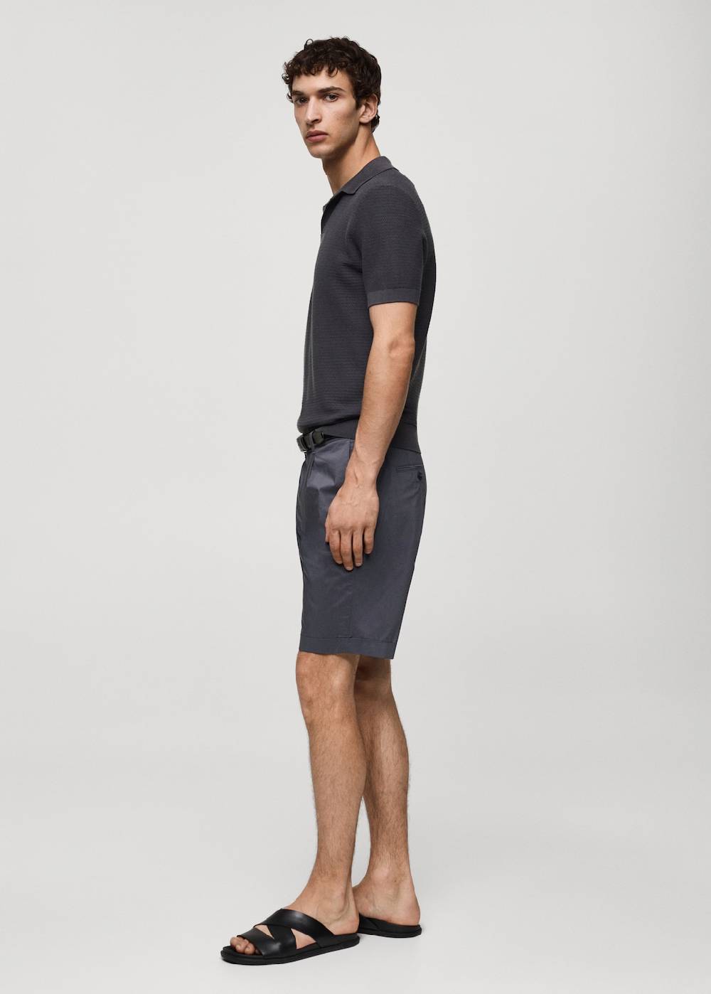 Mango Bermudashorts aus Baumwolle mit Bundfalten Blitzangebot