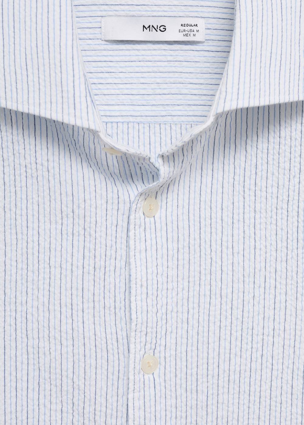 Mango Gestreiftes Regular-Fit-Hemd aus Seersucker-Baumwolle Neuheiten