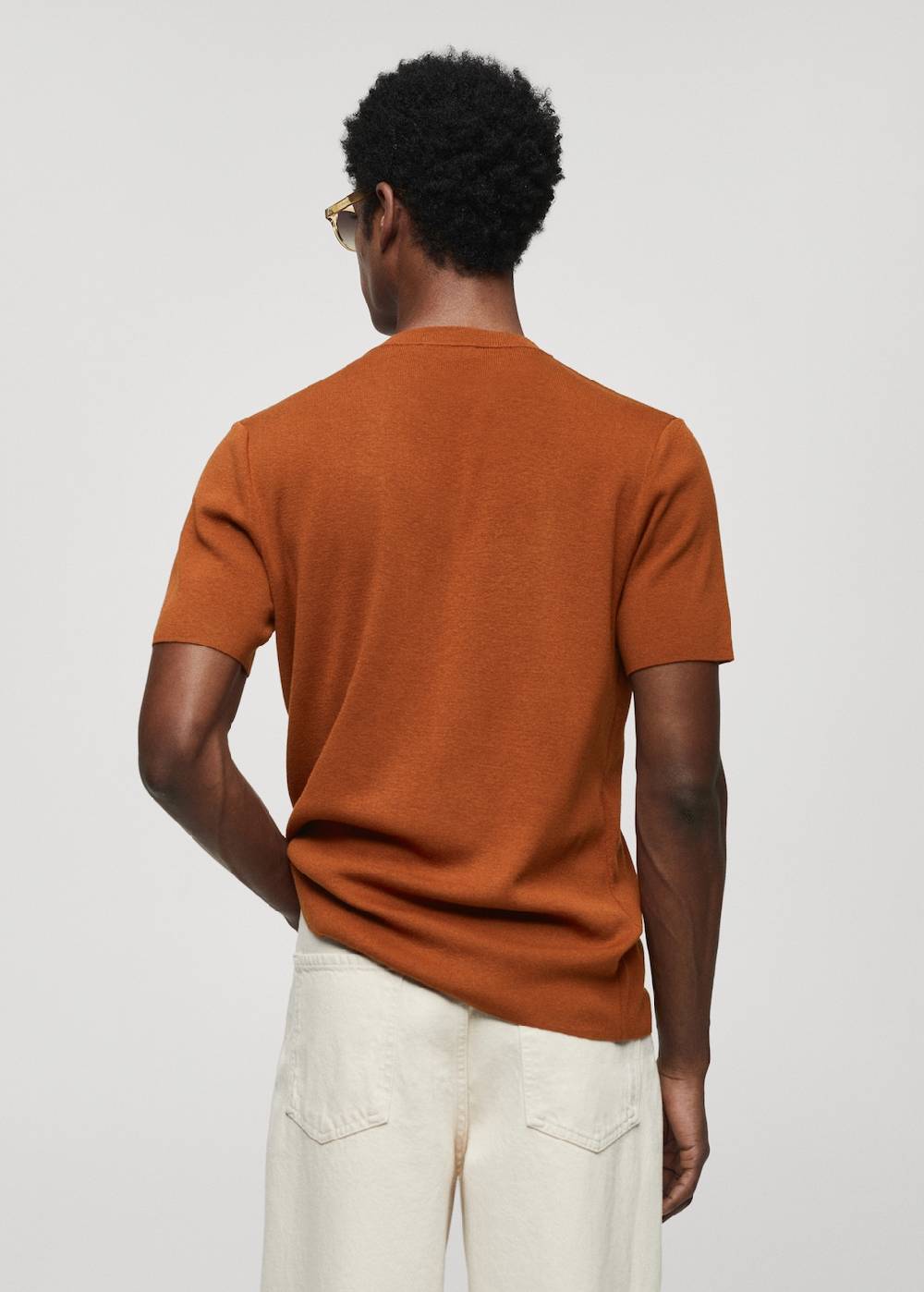 Mango Strick-T-Shirt aus Baumwollgemisch Räumungsverkauf