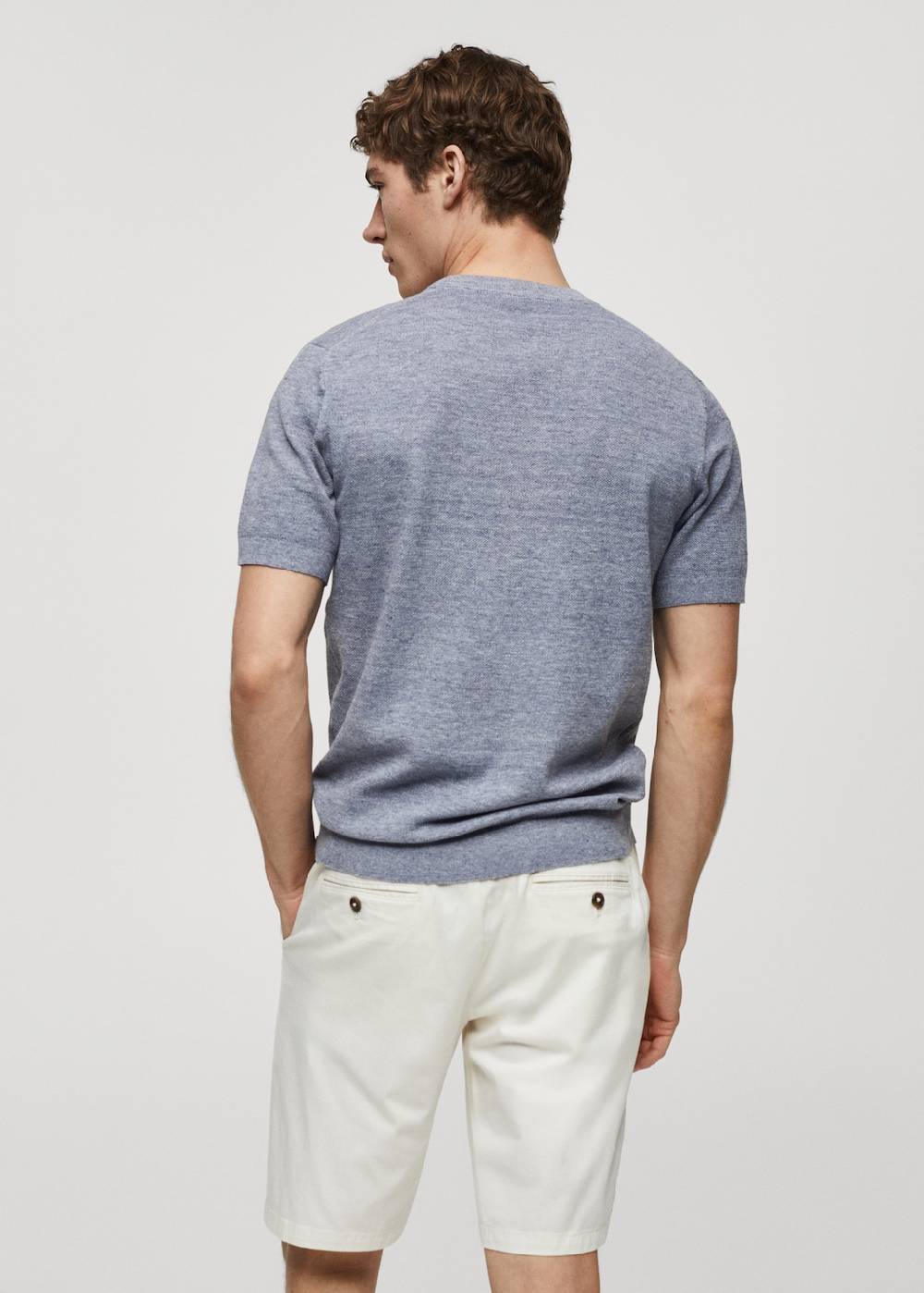 Mango Strukturiertes Strick-T-Shirt aus Baumwolle Zeitbegrenzte Promotion