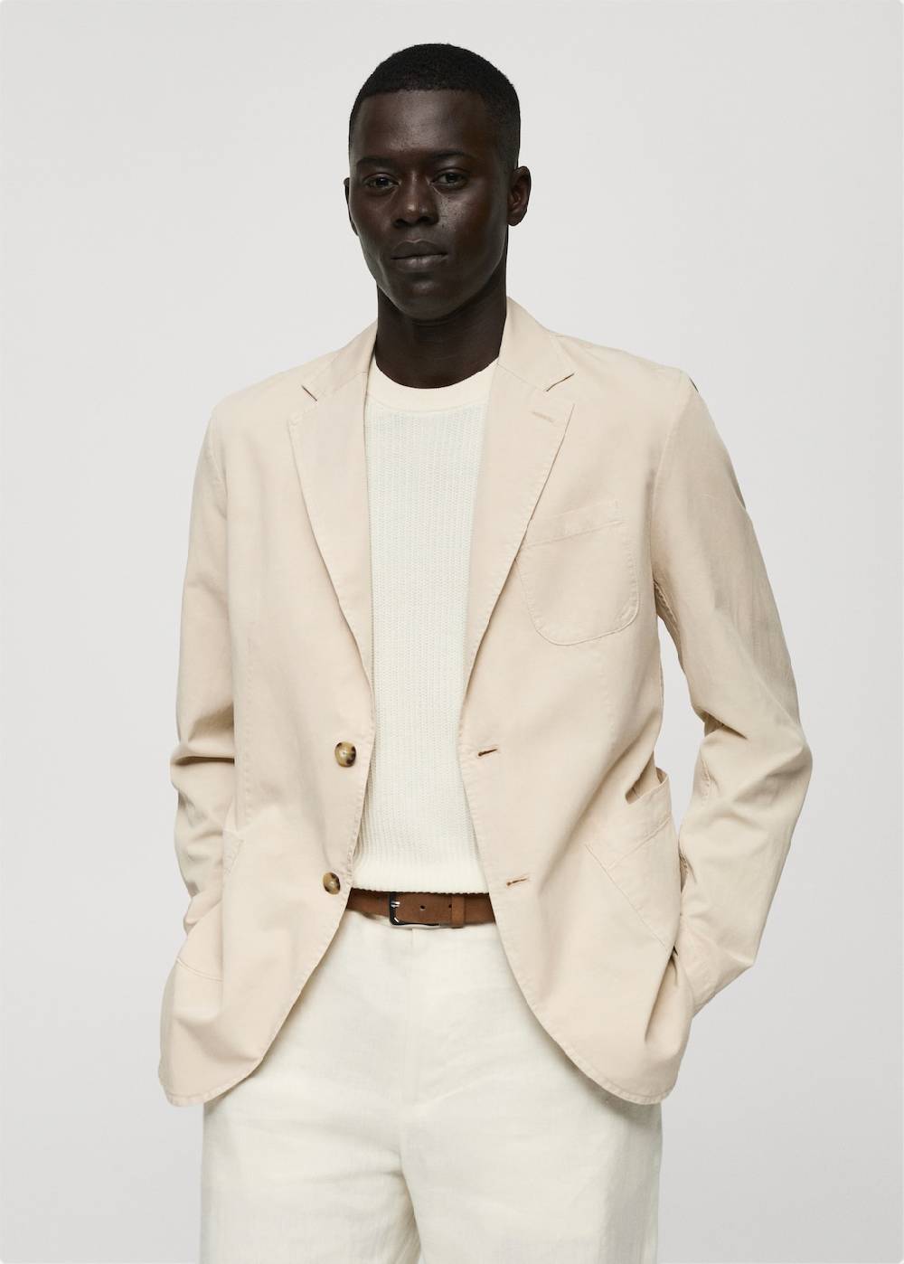 Mango Slim Fit Blazer aus Leinen mit Baumwolle Bis zu 65% Rabatt