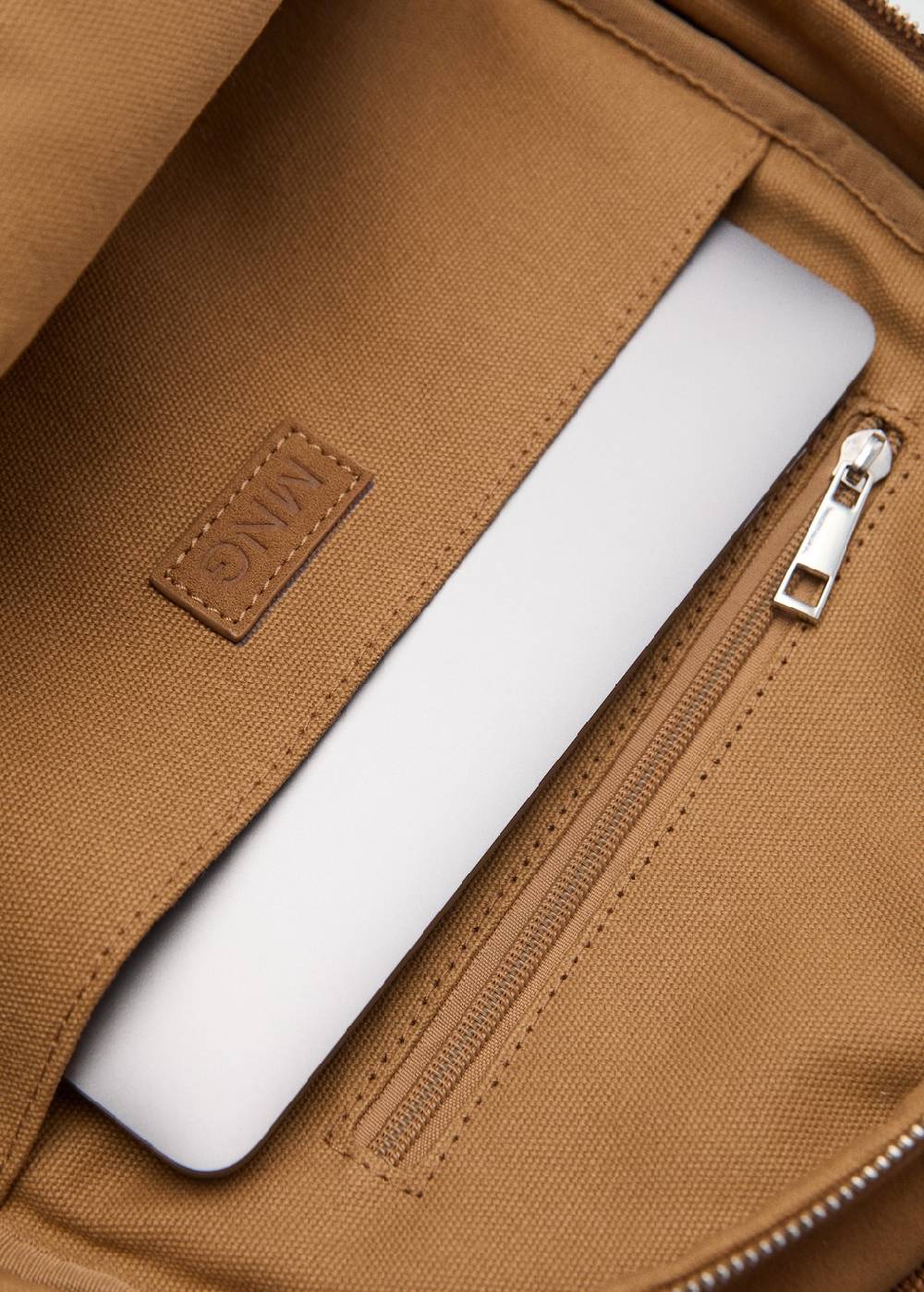 Mango Kombinierter Canvas-Rucksack Bis zu 55% Rabatt