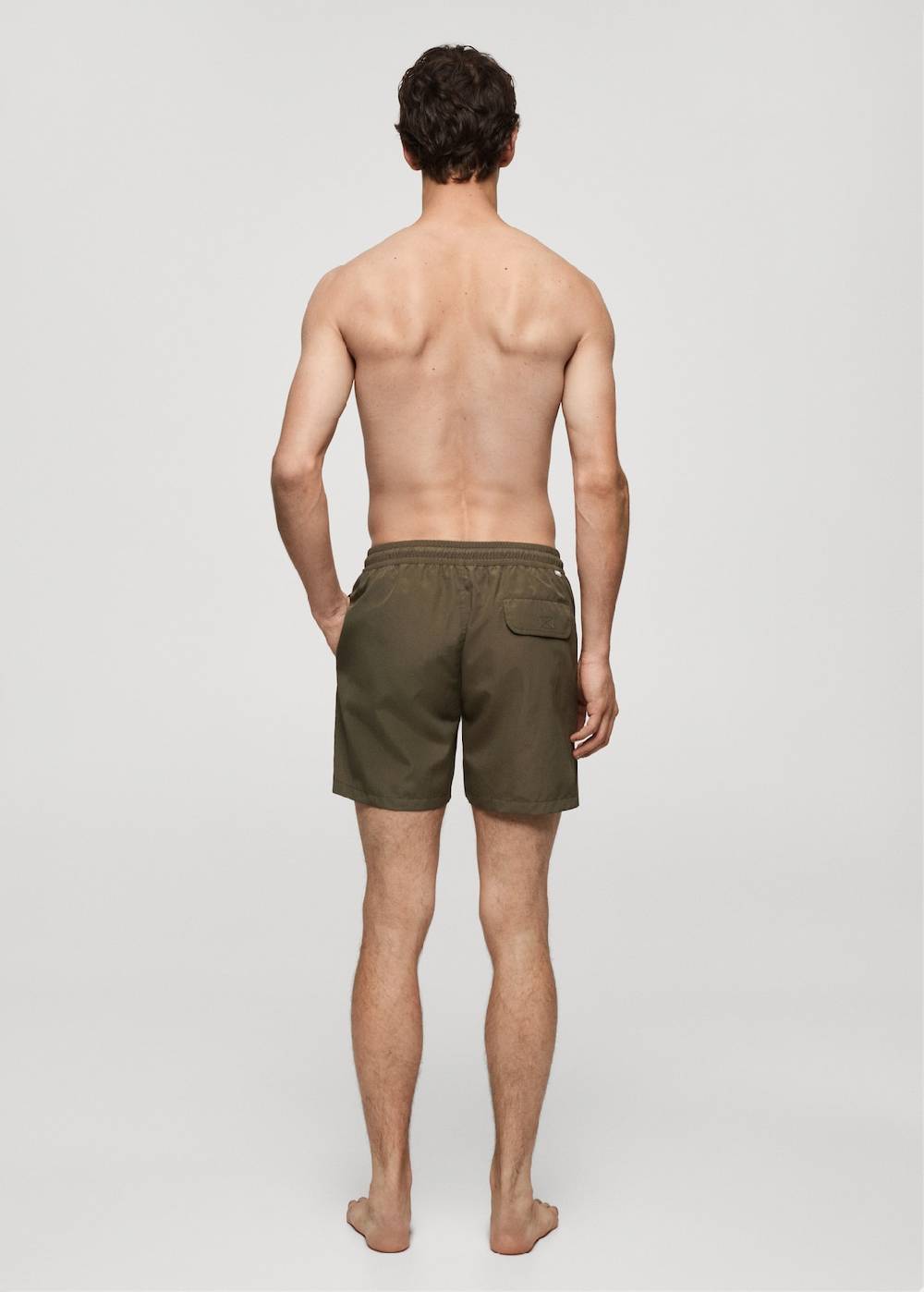 Mango Einfarbige Badeshorts mit Kordelzug Kostenloser Versand international