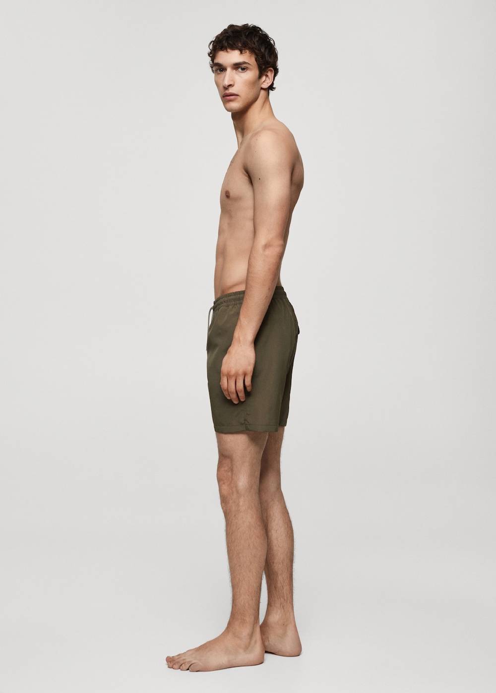 Mango Einfarbige Badeshorts mit Kordelzug Kostenloser Versand international