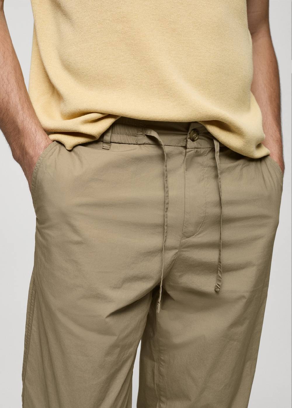 Mango Baumwollhose mit Kordel Speichern exportieren