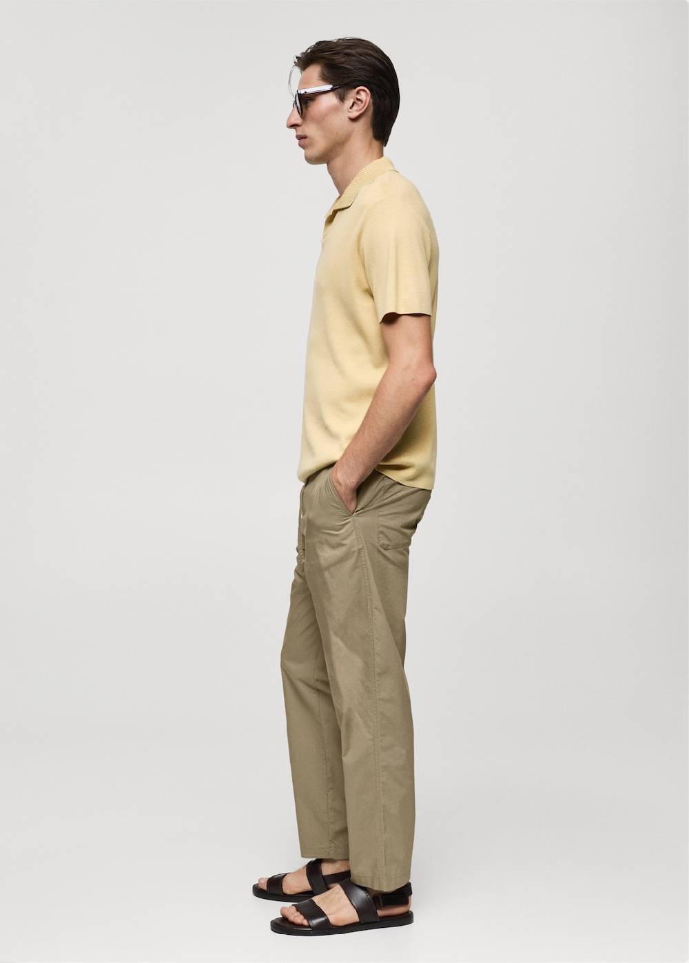 Mango Baumwollhose mit Kordel Speichern exportieren