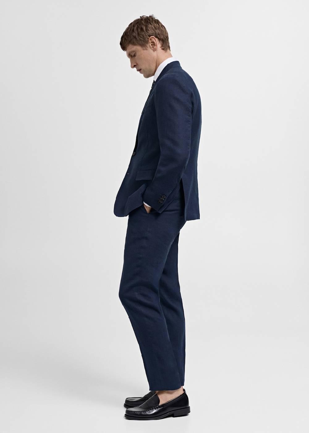 Mango Slim Fit-Anzugjacke aus 100 % Leinen Online