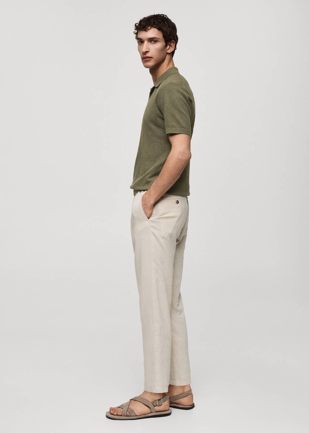 Mango Kurzärmliges Strick-Poloshirt Auslauf