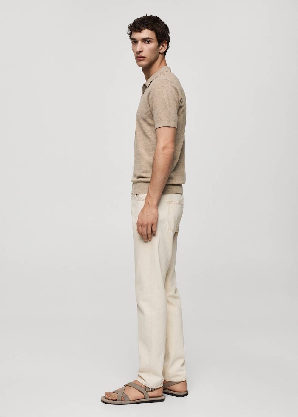Mango Kurzärmliges Strick-Poloshirt Hotsell