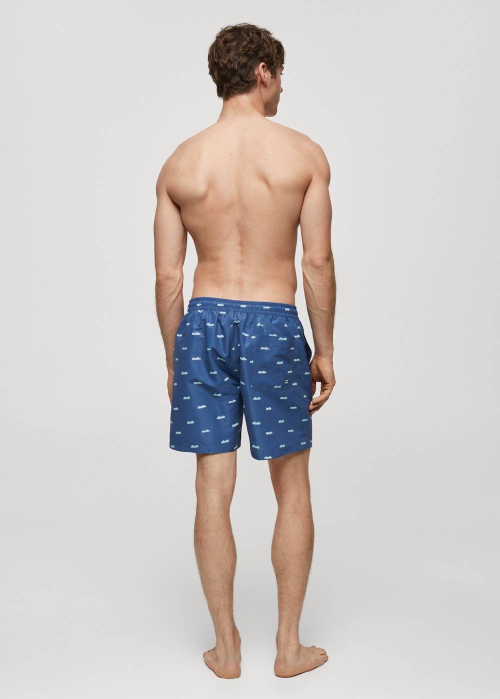 Mango Badeshorts mit Kordelzug und Espadrilles-Motiv im Angebot