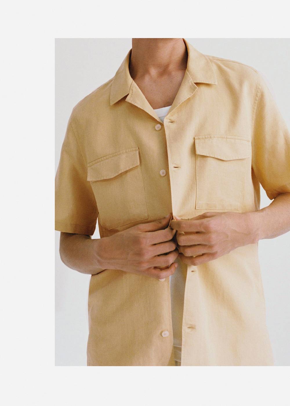 Mango Regular Fit-Hemd aus Leinen mit Baumwolle Fabrik Onlineshop