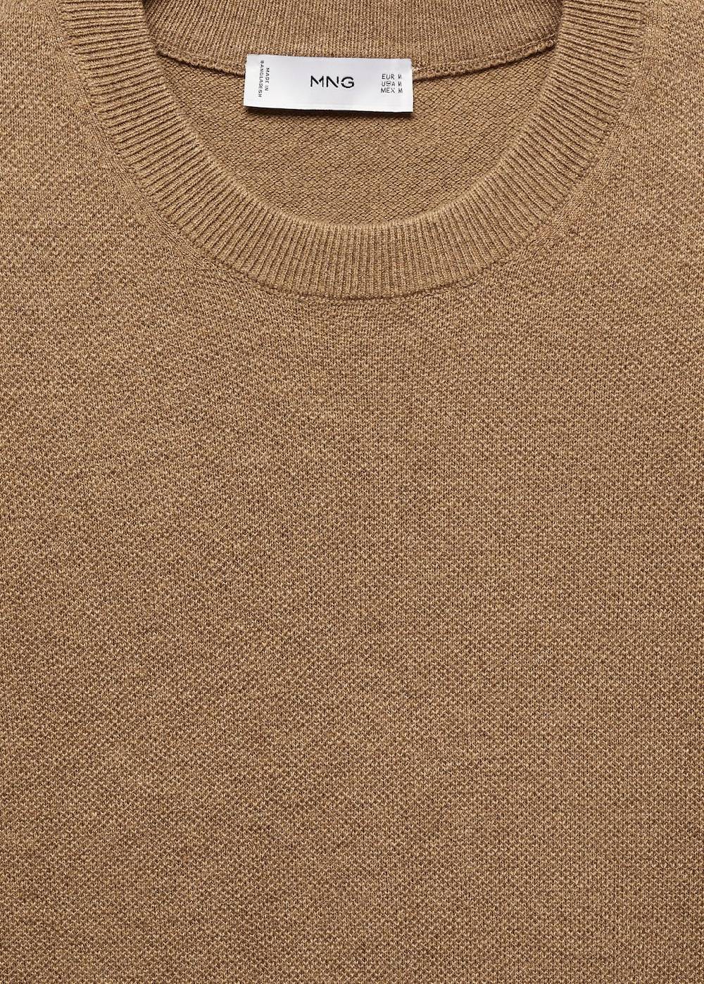 Mango Strukturiertes Strick-T-Shirt aus Baumwolle Großer Ausverkauf