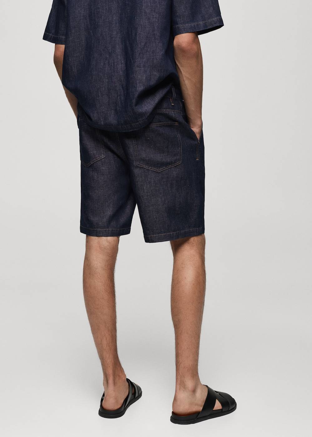 Mango Bermudashorts aus 100 % Baumwolle mit Denim-Effekt Flash Sale