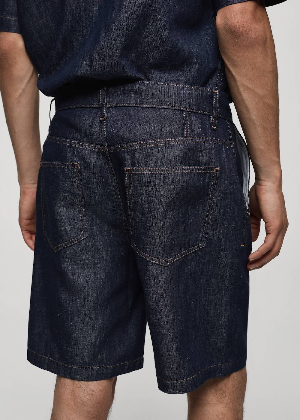 Mango Bermudashorts aus 100 % Baumwolle mit Denim-Effekt Flash Sale