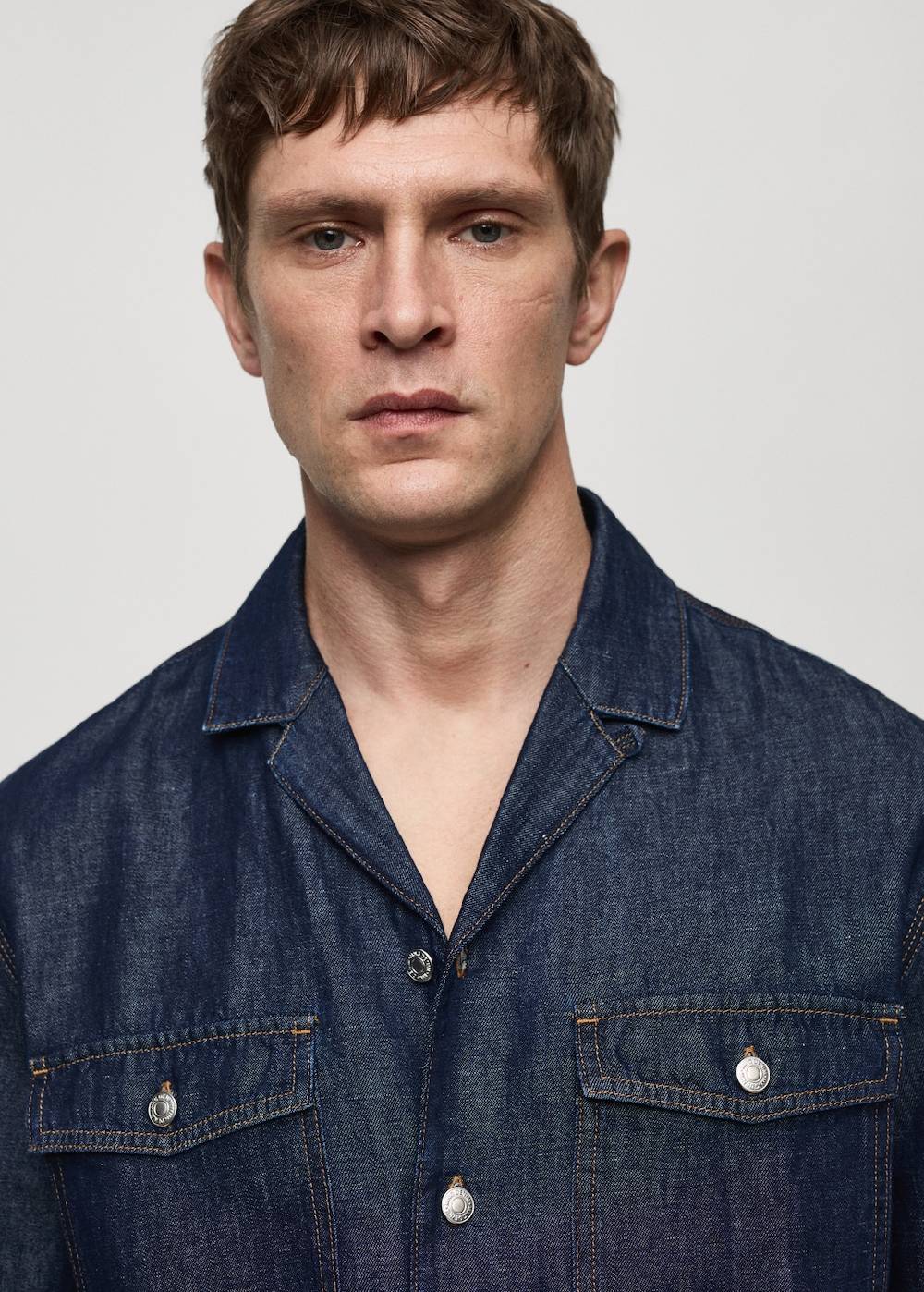 Mango Jeanshemd aus Baumwolle mit Leinen Begrenztes Angebot